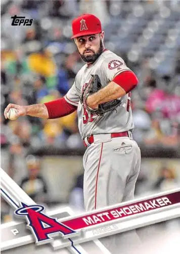 Baseball card of Matt Shoemaker from 2017 Topps #71 with original gloss finish