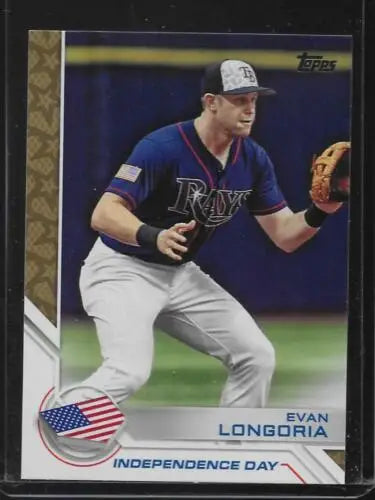 Evan Longoria 2017 Topps Independence Day baseball card with original gloss NM-MT Rays