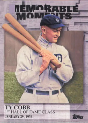 Ty Cobb baseball card from 2017 Topps Memorable Moments #MM19 for Detroit Tigers fans