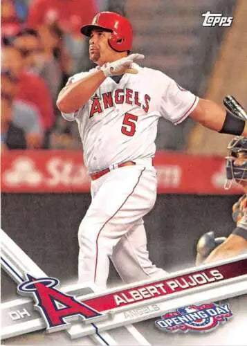 Baseball card featuring 2017 Topps Opening Day Albert Pujols NM-MT Angels with original gloss