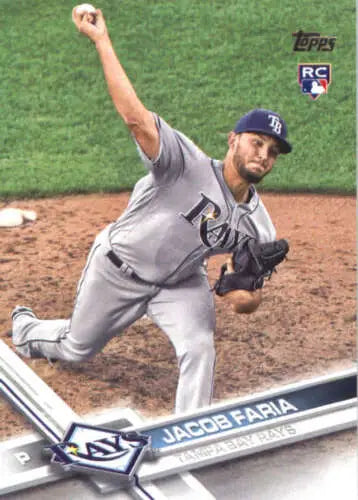 Baseball card of Jacob Faria from 2017 Topps Update US240 featuring original gloss