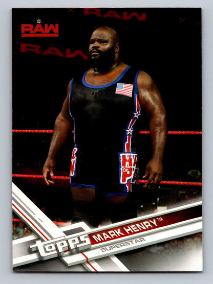 Mark Henry wrestling card from 2017 Topps WWE #127 featuring the famous wrestler