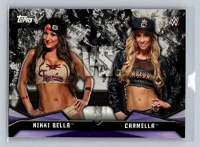 Topps WWE trading card featuring Nikki and Carmella from 2017 Women’s Division set