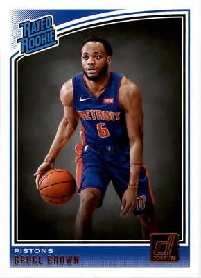 2018-19 Donruss #161 Bruce Brown Rookie Detroit Pistons Basketball Card NM-MT