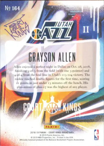 2018-19 Court Kings Grayson Allen Rookie Utah Jazz Basketball Card NM-MT for collectors