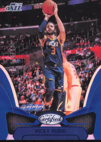 Ricky Rubio 2018-19 Certified Mirror Blue #53 Basketball Card from Utah Jazz /199