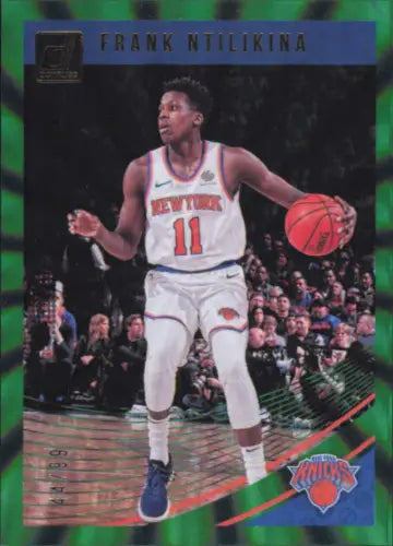 Frank Ntilikina 2018-19 Donruss Holo Green Laser basketball card New York Knicks 299