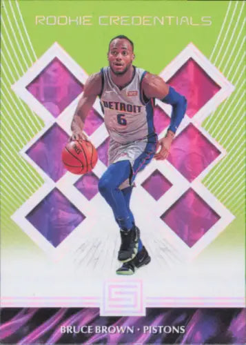 2018-19 Panini Status Rookie Credentials Green #11 Bruce Brown Pistons NBA card