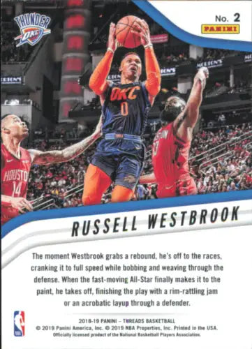 Basketball trading card of Russell Westbrook from Panini Threads High Octane series