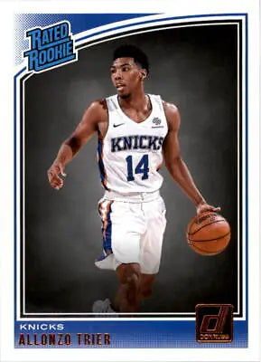 Allonzo Trier Rookie basketball card from 2018-19 Donruss New York Knicks NBA series