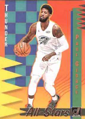 Paul George Oklahoma City Thunder basketball card from 2018-19 Donruss All-Stars collection