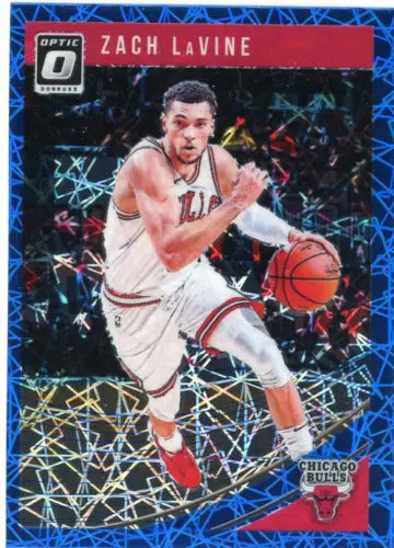 Zach LaVine 2018-19 Donruss Optic Blue Velocity basketball card Chicago Bulls