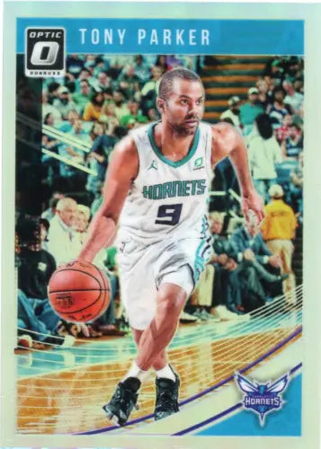 Tony Parker 2018-19 Donruss Optic Holo basketball card featuring the Charlotte Hornets