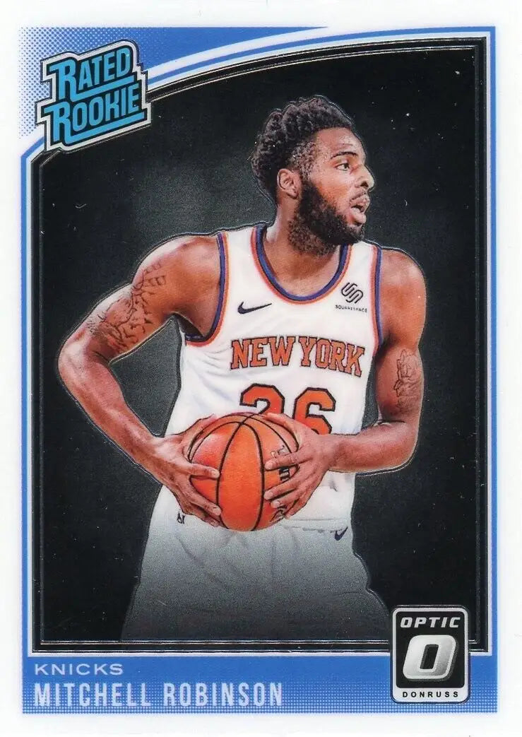 Mitchell Robinson Rookie Card from 2018-19 Donruss Optic NBA New York Knicks