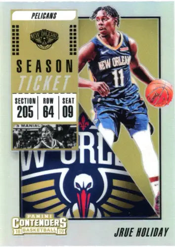 Jrue Holiday basketball card from 2018-19 Panini Contenders Premium New Orleans Pelicans