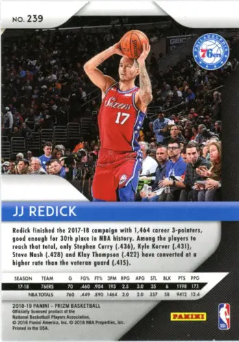 2018-19 Panini Prizm JJ Redick Philadelphia 76ers NBA Basketball Card NM-MT