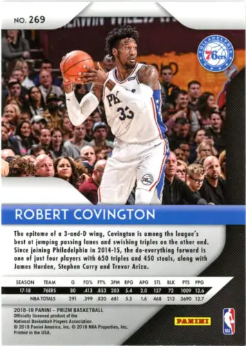 2018-19 Panini Prizm Robert Covington Philadelphia 76ers Basketball Trading Card NM-MT