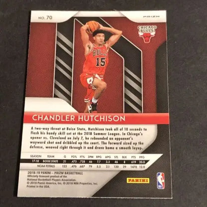 Chandler Hutchison Green Rookie Chicago Bulls Basketball Card from 2018-19 Panini Prizm