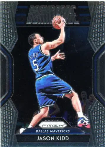 Basketball trading card of Jason Kidd in blue jersey from Panini Prizm Dominance