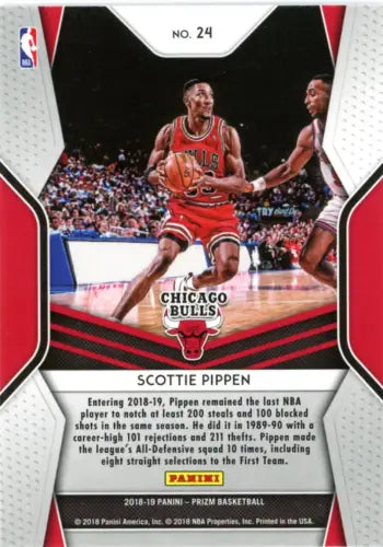 Scottie Pippen basketball card from 2018-19 Panini Prizm Dominance series