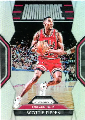 Scottie Pippen basketball card from 2018-19 Panini Prizm Dominance Silver #24 Chicago Bulls