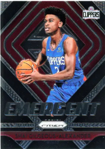 Shai Gilgeous-Alexander basketball card from 2018-19 Panini Prizm Emergent set