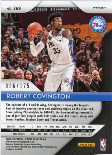 Robert Covington 2018-19 Panini Prizm Fast Break Blue #269 basketball card NM-MT