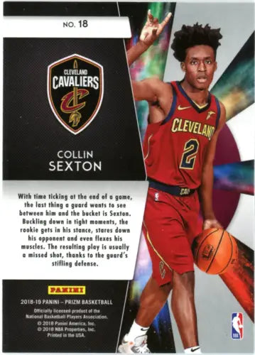 Collin Sexton basketball card from 2018-19 Panini Prizm Freshman Phenoms set