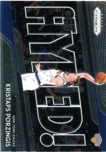 2018-19 Panini Prizm Kristaps Porzingis New York Knicks basketball card display