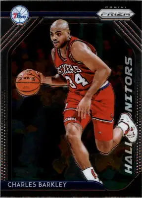 Charles Barkley basketball card from 2018-19 Panini Prizm Hall Monitors collection