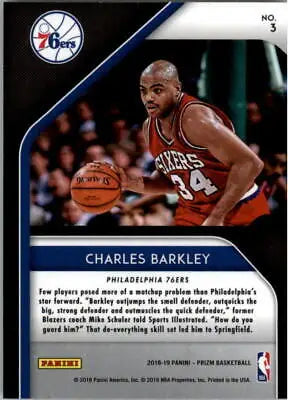 Charles Barkley 2018-19 Panini Prizm Hall Monitors basketball card display