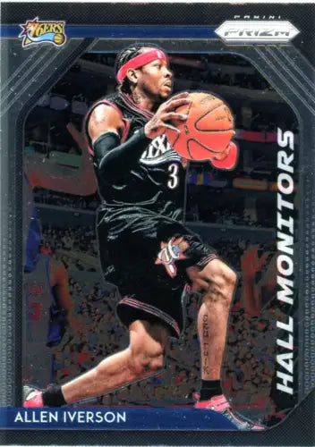 Allen Iverson basketball card from 2018-19 Panini Prizm Hall Monitors series