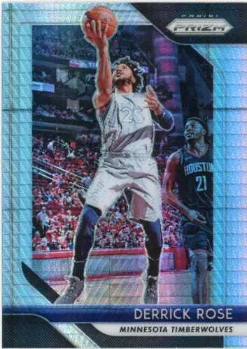 Derrick Rose 2018-19 Panini Prizm Hyper basketball card featuring Minnesota Timberwolves