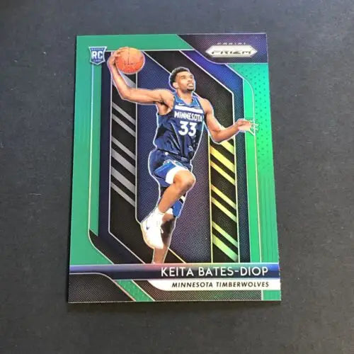 Keita Bates-Diop 2018-19 Panini Prizm Green Rookie basketball card Minnesota Timberwolves