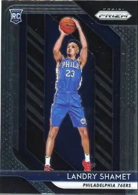 Landry Shamet basketball card from 2018-19 Panini Prizm, Philadelphia 76ers #199