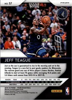 Jeff Teague 2018-19 Panini Prizm Pink Ice basketball card from Minnesota Timberwolves