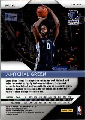 JaMychal Green basketball card from 2018-19 Panini Prizm Prizms Green Memphis Grizzlies