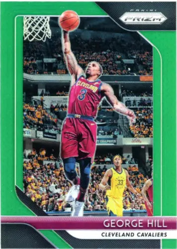 Basketball trading card of George Hill from 2018-19 Panini Prizm Prizms Green collection