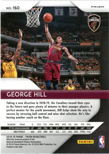 George Hill 2018-19 Panini Prizm Prizms Green basketball card Cleveland Cavaliers