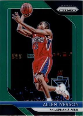 2018-19 Panini Prizm Green Allen Iverson basketball card Philadelphia 76ers NM-MT