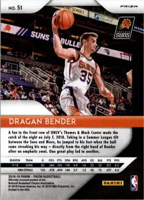 2018-19 Panini Prizm Prizms Green Dragan Bender Phoenix Suns Basketball Card