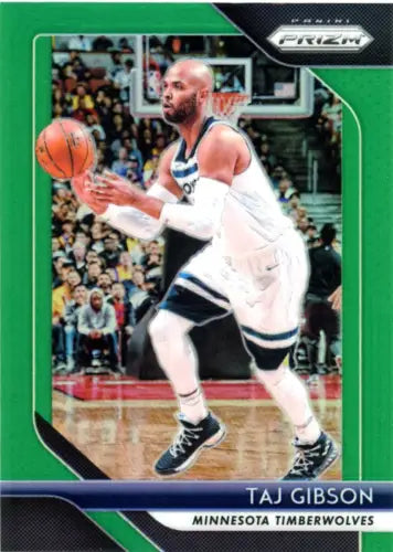 Taj Gibson basketball card from 2018-19 Panini Prizm Prizms Green Minnesota Timberwolves