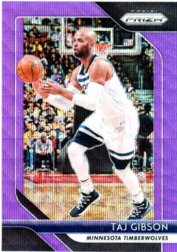 Taj Gibson 2018-19 Panini Prizm Purple Wave basketball card Minnesota Timberwolves