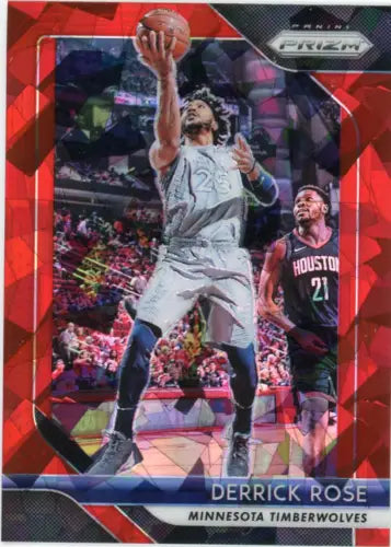 Derrick Rose 2018-19 Panini Prizm Red Ice basketball card from Minnesota Timberwolves