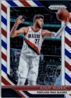 Jusuf Nurkic basketball card from 2018-19 Panini Prizm for Trail Blazers collectors