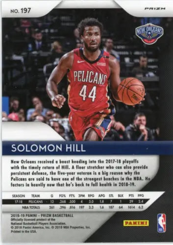 Solomon Hill 2018-19 Panini Prizm Red White and Blue basketball card NM-MT