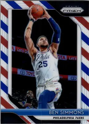 2018-19 Panini Prizm Red White and Blue Basketball Trading Card of Ben Simmons