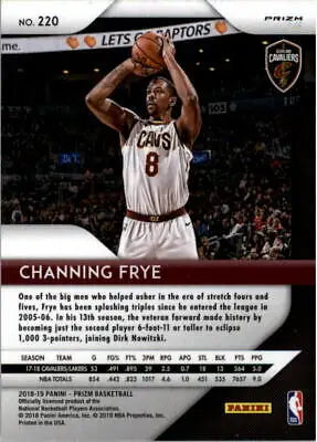 Channing Frye basketball card from 2018-19 Panini Prizm Red White and Blue collection