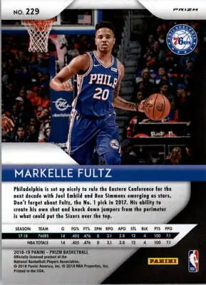 Markelle Fultz 2018-19 Panini Prizm Red White and Blue NBA Card for collectors