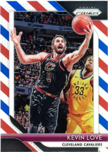 Kevin Love basketball card from 2018-19 Panini Prizm Red White and Blue set